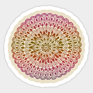 White Border Mini Mandala 4 Sticker